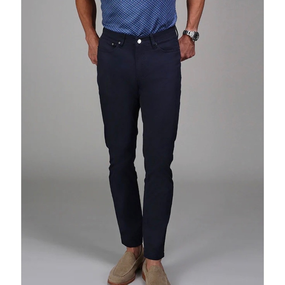 Collars & Co Mens Size 34x34 CEO 5-Pocket Pants Navy Blue Stretch Chinos NWT